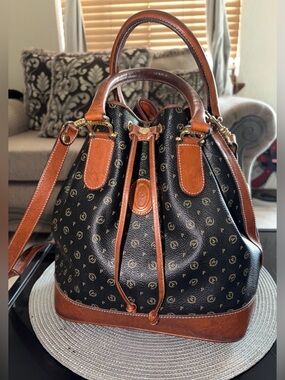 Pollini 90s Logo Bucket Bag with Drawstring | Italian